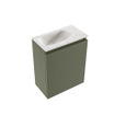 MONDIAZ TURE-DLUX Meuble toilette - 40cm - Army - EDEN - vasque Ostra - position gauche - sans trou de robinet SW1104692