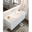 Mondiaz VICA ensemble de meuble de salle de bain - 120cm - meuble sous-vasque argile - 2 tiroirs - lavabo lune milieu - sans trou de robinet - miroir LED - version XL 60cm haut SW1097907