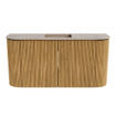 Mondiaz JOYA-DLUX 83.2cm toiletmeubel - ronding links en rechts kleur Oak - Wastafel FAYE positie Midden 1 kraangat kleur Arena. SW1423906