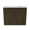 Mondiaz JOYA 50cm meuble de toilette - couleur Shadow - Vasque FAYE position Milieu Sans trou de robinet couleur Talc SW1421389