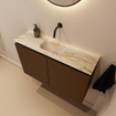 MONDIAZ TURE-DLUX Meuble toilette - 80cm - Rust - EDEN - vasque Frappe - position centrale - sans trou de robinet SW1103002