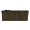 Mondiaz JOYA-DLUX Meuble de salle de bains 111,6cm - arrondi droit couleur Shadow - Vasque FAYE position Gauche 1 trou de robinet couleur Lava SW1422888