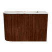 Mondiaz JOYA-DLUX 61.6cm toiletmeubel - ronding links kleur Ruby - Wastafel FAYE positie Rechts 1 kraangat kleur Frappe. SW1423469