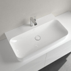 Villeroy & Boch Finion Lavabo - 800 x 470 x 165 mm - Blanc Alpin CeramicPlus - sans trop-plein - meulé SW106486