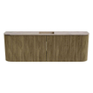 Mondiaz JOYA-DLUX Meuble de salle de bains 123.2cm - arrondi gauche et droite couleur Dusk - Vasque FAYE position Milieu 1 trou de robinet couleur Arena SW1425796