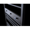 Sanicare Panneau porte-serviettes - 51.7x9.2x2.7cm - pour radiateur - 3 boutons porte-serviettes chromés - noir mat SW891060