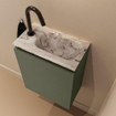 MONDIAZ TURE-DLUX Meuble toilette - 40cm - Army - EDEN - vasque Glace - position droite - 1 trou de robinet SW1103138