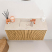 Mondiaz JOYA-DLUX 70cm meuble de toilette - couleur Oak - Vasque FAYE position Milieu 1 trou de robinet couleur Frappe. SW1421889