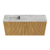 Mondiaz JOYA-DLUX 90cm toiletmeubel - kleur Oak - Wastafel FAYE positie Links Zonder kraangat kleur Glace. SW1422029