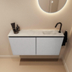 MONDIAZ TURE-DLUX Meuble toilette - 100cm - Plata - EDEN - vasque Opalo - position droite - 1 trou de robinet SW1104465