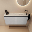 MONDIAZ TURE-DLUX Meuble WC 100 cm Plata. Lavabo EDEN Opalo position droite. Avec 1 trou de robinet. SW1104465