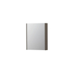 INK SPK2 Spiegelkast - 60x14x74cm - 1 deur - dubbelzijdige Spiegel - schakelaar en stopcontact - MDF lak taupe mat SW353334