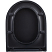 QeramiQ Dely Swirl Ensemble WC- 36.3x51.7cm - Réservoir encastré Geberit UP320 - Abattant de 35mm d'épaisseur - Plaque de commande en cuivre - Boutons ronds - Noir mat SW1138614