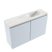 MONDIAZ TURE-DLUX Meuble toilette - 80cm - Clay - EDEN - vasque Ostra - position droite - sans trou de robinet SW1104781