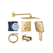 Grohe Grohtherm Ensemble de douche pluie - encastrable - pommeau carré - douchette carrée - bras mural courbé - cool sunrise SW1235170