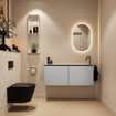 MONDIAZ TURE-DLUX Meuble WC 120 cm Plata. EDEN lavabo Ostra position droite. Avec 1 trou de robinet. SW1105011