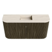 Mondiaz JOYA-DLUX 83.2cm toiletmeubel - ronding links en rechts kleur Shadow - Wastafel FAYE positie Midden Zonder kraangat kleur Meli. SW1424939