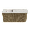 Mondiaz JOYA-DLUX 81.6cm toiletmeubel - ronding rechts kleur Dusk - Wastafel FAYE positie Links Zonder kraangat kleur Ostra. SW1423411