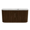 Mondiaz JOYA-DLUX 83.2cm toiletmeubel - ronding links en rechts kleur Walnut - Wastafel FAYE positie Midden Zonder kraangat kleur Glace. SW1422400