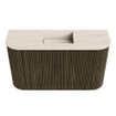 Mondiaz JOYA-DLUX Meuble de salle de bains 73,2cm - arrondis gauche et droite couleur Shadow - Vasque FAYE position Milieu Sans trou de robinet couleur Meli SW1424934