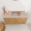 Mondiaz JOYA-DLUX 70cm toiletmeubel - kleur Oak - Wastafel FAYE positie Midden 1 kraangat kleur Saba. SW1424166