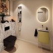 MONDIAZ TURE-DLUX Meuble de toilettes 40 cm Oro. EDEN vasque Glace position centrale. Sans trou de robinet. SW1103409