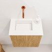 Mondiaz JOYA 40cm meuble de toilette - couleur Oak - Vasque FAYE position Gauche Sans trou de robinet couleur Talc SW1421094