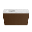 MONDIAZ TURE-DLUX Meuble toilette - 80cm - Rust - EDEN - vasque Opalo - position gauche - sans trou de robinet SW1104505