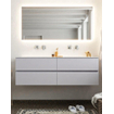 Mondiaz VICA ensemble de meuble de salle de bain - 150cm - meuble sous-vasque cale - 4 tiroirs - lavabo moon double - sans trou de robinet version XL 60cm de haut SW1091164