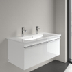 Villeroy & Boch Venticello Lavabo pour meuble avec lavabo au centre 100x50cm avec 2x1 trou pour robinetterie avec trop plein blanc 1025116
