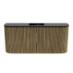 Mondiaz JOYA 93.2cm meuble de salle de bains - arrondi gauche et droite couleur Dusk - Vasque FAYE position Milieu 1 trou de robinet couleur Urban. SW1421714