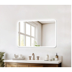 Saniclass Lumen Miroir de salle de bains - 100x70cm - avec coins arrondis - installation horizontale / verticale - éclairage LED indirect - chauffage de miroir - infrarouge SW1474226