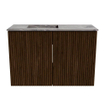 Mondiaz JOYA-DLUX 60cm toiletmeubel - kleur Walnut - Wastafel FAYE positie Links Zonder kraangat kleur Sombra. SW1424719