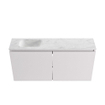 MONDIAZ TURE-DLUX Meuble toilette - 100cm - Cale - EDEN - vasque Opalo - position gauche - 1 trou de robinet SW1104225