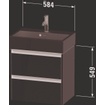 Duravit Ketho 2 wastafelonderbouwkast met 2 laden 58.4x39x54.9cm met grepen antraciet Linnen mat SW772401