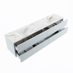 MONDIAZ VICA-DLUX Ensemble meuble de salle de bains - 200cm - meuble bas clay - 4 tiroirs - vasque encastrée cloud double - 2 trous de robinet - version haute 60cm - frape SW1089183