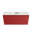 MONDIAZ TURE-DLUX Meuble toilette - 100cm - Fire - EDEN - vasque Ostra - position centrale - sans trou de robinet SW1104843