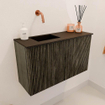Mondiaz JOYA 70cm meuble de toilette - couleur Shadow - Vasque FAYE position Gauche Sans trou de robinet couleur Urban SW1421528