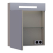 BRAUER Promise Armoire de toilette 59x70x15cm éclairage intégré rectangulaire 1 porte pivotante MDF Taupe mat SW371664