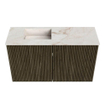 Mondiaz JOYA-DLUX 70cm meuble de salle de bains - couleur Shadow - Vasque FAYE position Gauche Sans trou de robinet couleur Frappe. SW1422688