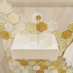 Mondiaz TYNE fontein - 40x23x12cm - wasbak rechts - 0 kraangaten - solid surface Talc mat SW704669