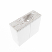 MONDIAZ TURE-DLUX Meuble toilette - 60cm - Talc - EDEN - vasque Glace - position droite - 1 trou de robinet SW1103105