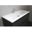 Basic Bella Meuble salle de bains avec lavabo acrylique Blanc 100x55x46cm 1 trou de robinet avec miroir et éclairage Anthracite mat SW491790