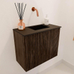 Mondiaz JOYA 50cm meuble de toilette - couleur Walnut - Vasque FAYE position Droite Sans trou de robinet couleur Urban SW1421365