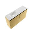 MONDIAZ TURE-DLUX Meuble toilette - 80cm - Oro - EDEN - vasque Opalo - position gauche - sans trou de robinet SW1104453