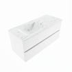 MONDIAZ VICA-DLUX Ensemble meuble de salle de bains - 110cm - meuble bas talc - 2 tiroirs - lavabo encastré cloud gauche - sans trous de robinet - version haute 60cm - opalo SW1088500
