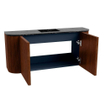 Mondiaz JOYA-DLUX Meuble de salle de bains 93,2cm - arrondis gauche et droite couleur Ruby - Vasque FAYE position Milieu Sans trou de robinet couleur Lava SW1423674