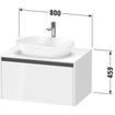 Duravit Ketho 2 meuble sous-lavabo avec plan de console inclus avec 1 tiroir 80x55x45.9cm avec poignée graphite anthracite super mat SW772947