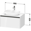 Duravit ketho 2 meuble sous lavabo avec plaque console avec 1 tiroir 80x55x45.9cm avec poignée chêne anthracite noir mat SW772842