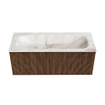 MONDIAZ KURVE-DLUX 110cm Meuble salle de bain - couleur Walnut - 1 tiroir - vasque BIG MEDIUM centre - sans trou de robinet - couleur Frappe SW1137472